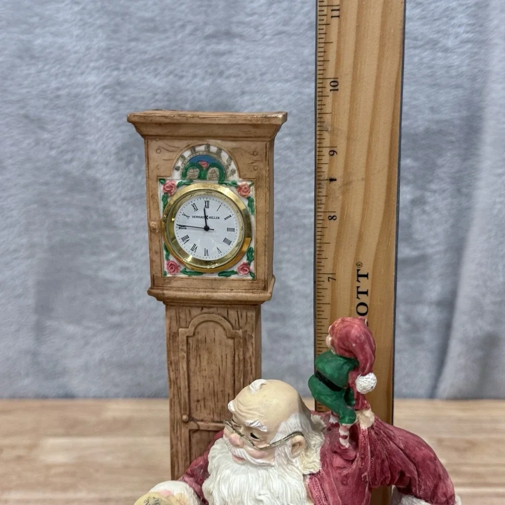 Howard Miller Christmas Clock Checkin It Twice 1995 Limited Edition Vtg Santa